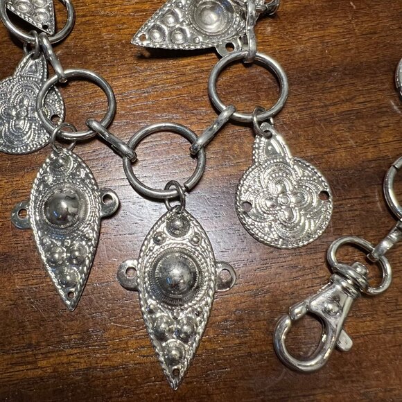 Metal Chain Belt Whimsigoth Gypsy Charms Witchy Festival Celestial Silver Long - Picture 5 of 8